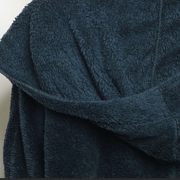 Navy Sherpa Jacket Fleece Glam Coat SO COZY SOFT - Picture 5 of 5
